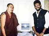 Venerable Yeshi Togden (President, Gu-Chu-Sum) with Sethu Das (Founder, Friends of Tibet: India) on March 9, 1999 after the inauguration of the website