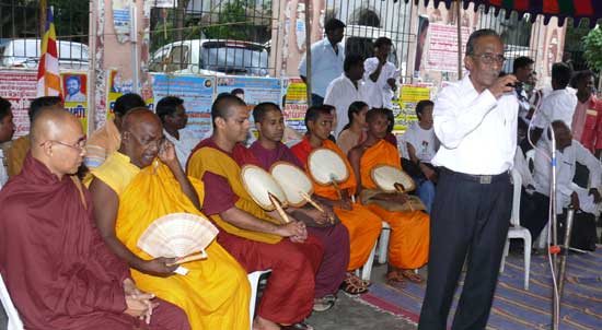 K Chandrasekaran speaks on the occasion of World Tibet Day in Chennai on July 06, 2008.