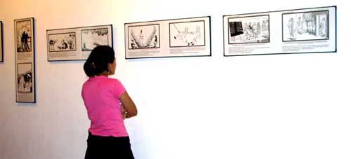 Indian Cartoonists on Tibet (Photos: Carolina Montesinos)