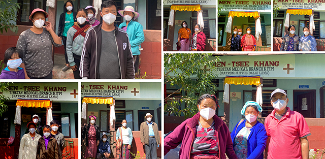 Tibetan refugees and local people in Arunachal Pradesh wearing The Mask Lab facemasks during the #SpreadingMasks initiative of Control Print, Mumbai supported by Friends of Tibet Foundation for the Wellbeing in three Indian states. Friends of Tibet volunteers and Men-Tsee-Khang staff members are distributing free surgical facemasks among health/sanitation workers and volunteers in Arunachal Pradesh, Karnataka and Kerala since September 2020.